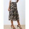 INSPIRE CHIC Women's Floral Elastic Waist Tiered Ruffle Boho Midi Skirts - 3 of 4