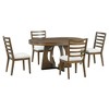 5-Piece Retro Rustic Functional Dining Set Unique Geometric Design for Dining Room and Kitchen - 3 of 4
