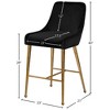 Meridian Furniture,Owen Black Velvet Stool, Set of 2 - 4 of 4