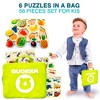 QUOKKA Fruits and Animals Kids Wooden Puzzles Set with Bag, Montessori toys for 2 3 4 Years Old, Realistic Vehicles Birds - 3 of 4
