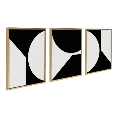 Kate and Laurel Sylvie Minimal Max Mod Set Framed Canvas by The Creative Bunch Studio