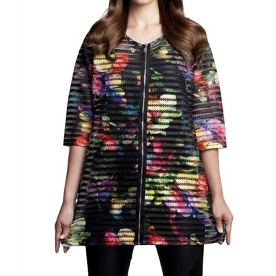 Women's Textured Floral Long Cardigan - ANGEL