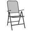 vidaXL Anthracite Metal Mesh Patio Dining Set - Outdoor Garden Furniture with Foldable Chairs and Adjustable Reclining Seating - 4 of 4