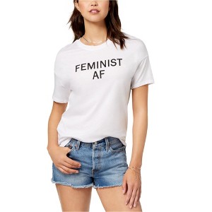 Carbon Copy Womens Feminist AF Graphic T-Shirt, White, Large - 1 of 1