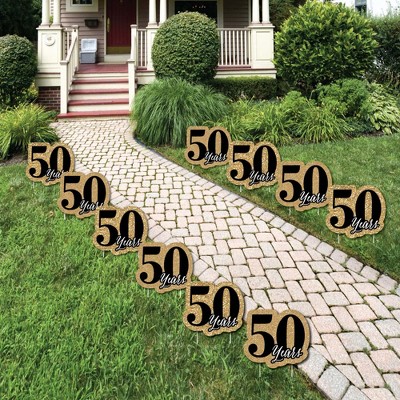 Big Dot of Happiness We Still Do - 50th Wedding Anniversary Lawn Decorations - Outdoor Anniversary Party Yard Decorations - 10 Piece