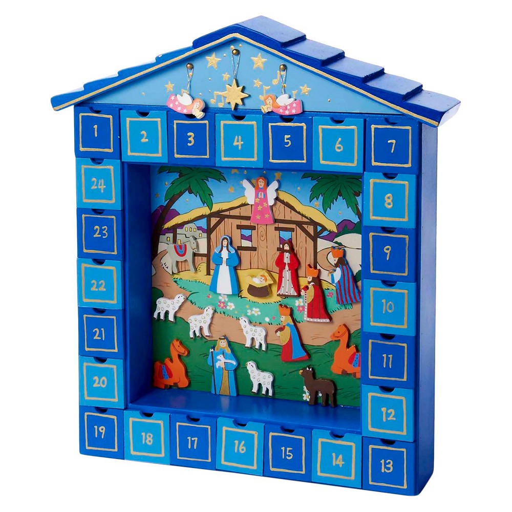 UPC 086131272943 product image for Wooden Christmas Nativity Advent Calendar, Multi-Colored | upcitemdb.com