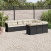 vidaXL 10 Piece Patio Sofa Set with Cushions Black Poly Rattan - Black and Cream Without Table - 2 of 4