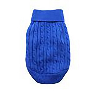 Doggie Design Dog Cable Knit 100% Cotton Sweater - Riverside Blue (3X-Large) - 1 of 4