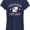 Women's - Instant Message - Childless Cat Lady Coquette Kitten Short Sleeve Graphic T-Shirt - 2 of 4
