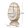 GDFStudio Reeve Outdoor Wicker Swivel Egg Chair with Cushion - 3 of 4