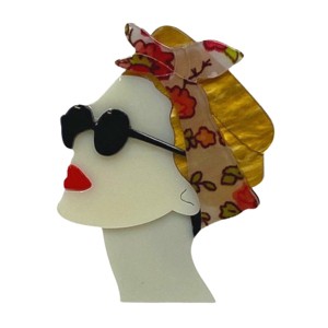 Wrapables Acrylic Fashion Brooch Pin for Sweaters, Coats, Scarves, and Bags, Retro - 1 of 3