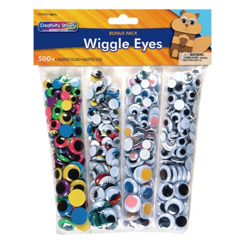 Genie Crafts 500 Pack Googly Eyes Self Adhesive For Crafts, Multi