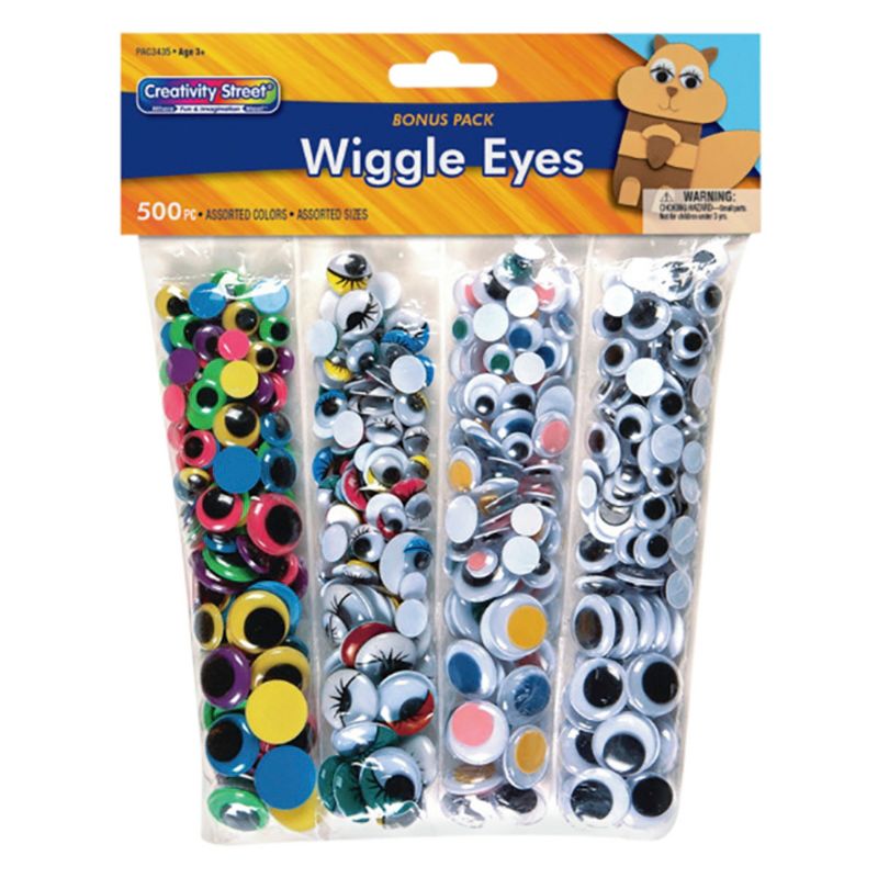Creativity Street Round Wiggle Eyes, Assorted Size, Assorted Colors, Pack of 500, 1 of 4