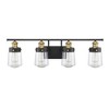 Savoy House Macauley 4 - Light Vanity in  Vintage Black/Warm Brass - 4 of 4
