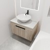 Vynxaria 30 in. Single Wall-Mounted White Oak Plywood Bath Vanity with White Flat Stone Slab Ceramic Top KD-PACKING Ready to Assemble - 3 of 4