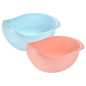 Unique Bargains Rice Strainer Washing Bowl Filter Strainer Basket Colanders for Cleaning Vegetable - 1 of 3