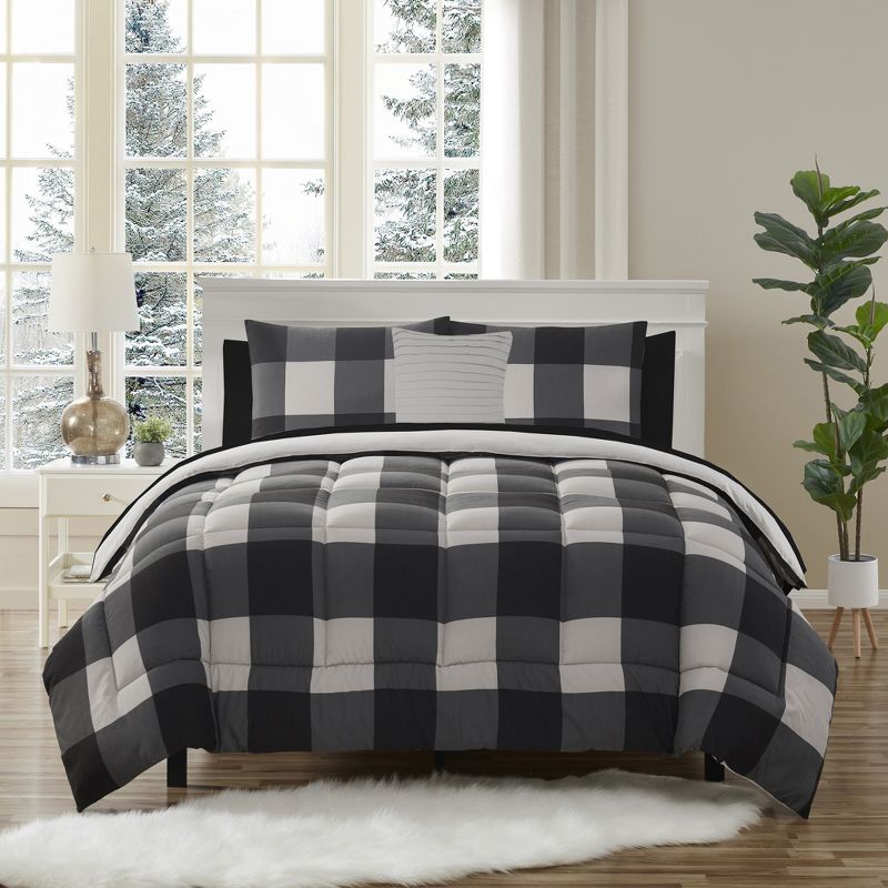 8 Piece Buffalo Plaid Bed In a Bag Comforter and Sheet Set by Sweet Home Collection™, 1 of 7