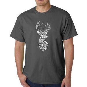 LA Pop Art Men's Word Art T-shirt - Types of Deer - 1 of 4