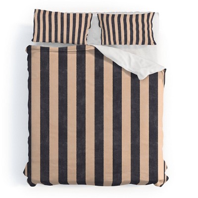 Deny Designs 3pc King Daniel Coulmann Stripes 001 P Basaltic Duvet and Sham Set