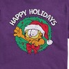 Men's - Garfield - Happy Holidays Wreath Christmas Short Sleeve Graphic T-Shirt - 2 of 4
