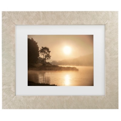 Gs Photo Misty Morning On Hidden Lake Matted Framed Art : Target