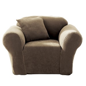 Stretch Pique Chair Slipcover Taupe - Sure Fit, Brown