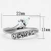 Slickblue Women's Polished Stainless Steel Ring with Pear-Shaped CZ & Small CZ Accents – Clear Finish, Sizes 5-10 - 2 of 4