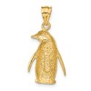 Black Bow Jewelry 14k Yellow Gold Textured Penguin Pendant - 3 of 4