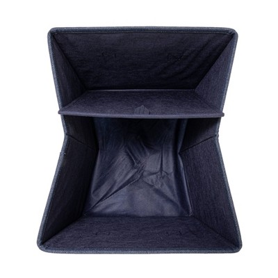 Denim Blue Fabric Stackable Storage Cubes with Cloth Handles