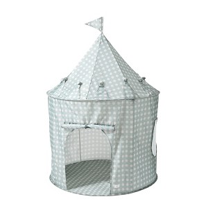 3 Sprouts Kids Recycled Fabric Play Tent - Gingham Blue - 1 of 4