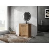 Vynxaria 42 in. Single Freestanding White Glossy Imitation Oak Plywood Bath Vanity with Black Basin Top KD-PACKING Ready to Assemble - 4 of 4