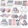 Bacati - Girls Triangles Coral Navy 3 pc Crib Bedding Set - 3 of 4