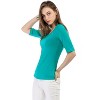 INSPIRE CHIC Women's Half Sleeves Scoop Neck Fitted Layering Soft T-Shirt - 4 of 4