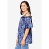 Woman Within Plus Size Printed Cold-Shoulder Blouse - 4 of 4