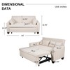 NicBex Convertible Sleeper Chair,Wild Style Pull-out Sofa Bed with 2 Lumbar Pillows,Couches with Solid Wood Frame for Living Room,White - 3 of 4