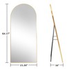 Beautyolove 21 in. W. x 64 in. H Classic Arched Gold Aluminum Alloy Framed Full Length Mirror Wall Mounted or Standing Floor Mirror - 3 of 4
