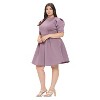L I V D Women's Lindsey Neoprene Flare Dress, Plum, 3X - 2 of 3