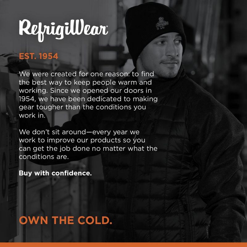 RefrigiWear Men’s Hybrid EnduraQuilt Black Quilted Jacket, 6 of 8