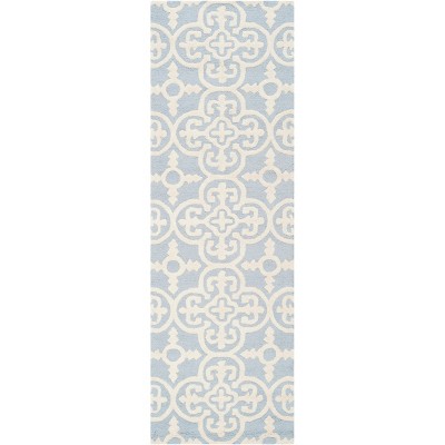 Hand-Tufted Cambridge Wool Rug in Light Blue and Ivory