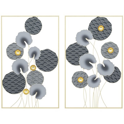 Wall Decor - Metallic Layered Wire Flower Sculpture - Contemporary Hanging  Accent For Living Room, Bedroom, Or Kitchen By Lavish Home (silver/gold) :  Target