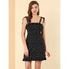 Allegra K Women's Printed Sleeveless Ruffle Tie Shoulder Summer A Line Mini Dress - 4 of 4