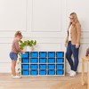 ECR4Kids Streamline 20 Cubby Tray Storage Cabinet with 20 Scoop Front Storage Bins, 4x5, White Wash - 4 of 4