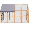 Dolonm  Walk-in Chicken Coop 110" with Waterproof Cover & 2 Doors - Large Outdoor Cat Playpen for Kittens, Galvanized Mesh Safety - 2 of 4