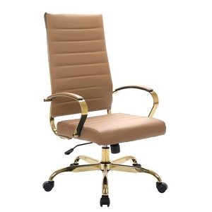 LeisureMod Benmar High-Back Leather Office Chair with Swivel, Tilt, Adjustable Height, Ergonomic Design for Home Office, Study, or Workspace - 1 of 4