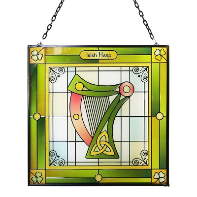 Slickblue Irish Stained Glass Panel – 6.3" Square Hanging Decor with 7 Traditional Celtic & Heritage Designs