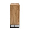 Baxton Studio Franklin Wood and Metal 5 Drawer Bedroom Chest Oak/Black: Vertical Storage, Modern Design - 4 of 4