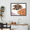 Stupell Industries German Shepherd with Pizza Floating Frame Canvas Art, Black, 31" x 25" - 3 of 4