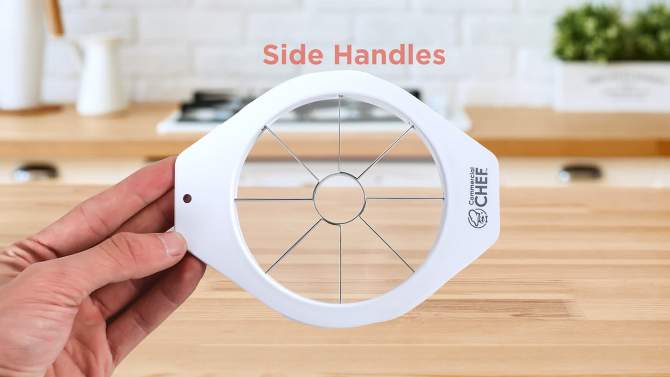 Commercial Chef Apple Slicer Corer Wedger, Handheld Apple Cutter, 2 of 9, play video