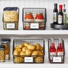 Metal Open-Front Pantry Basket with Label Plate - Set of 2 - Matte Black - 2 of 4