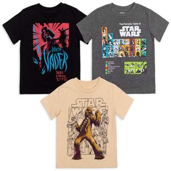 Star Wars The Mandalorian C-3PO Chewbacca Stormtrooper 3 Pack T-Shirts Little Kid to Big Kid